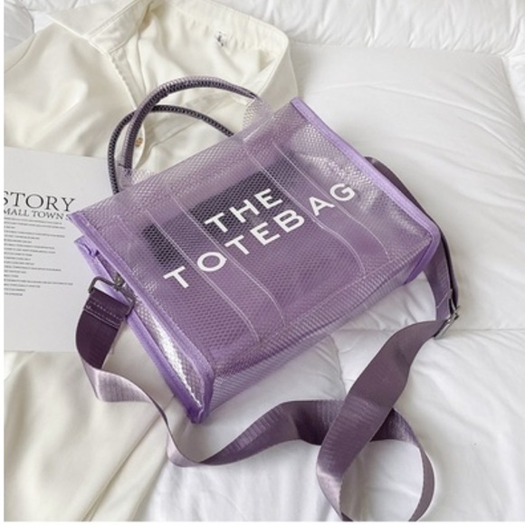 🆕 Zenana COLORFUL TRANSPARENT THE TOTE BAG W SHOULDER STRAP - Picture 5 of 5